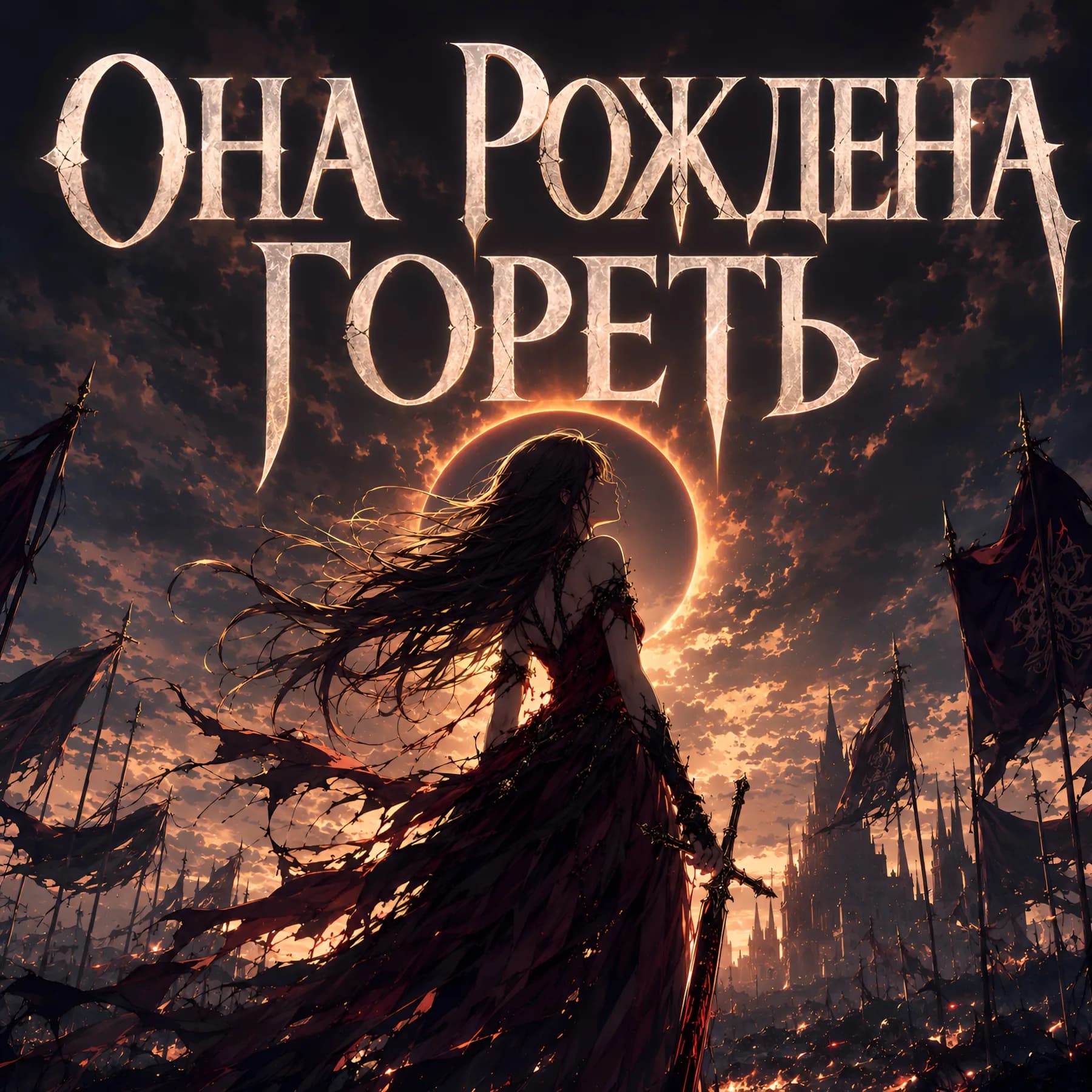 Обложка сингла «Она рождена гореть»